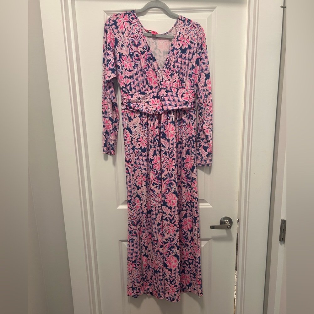 Pink and Blue Lilly Pulitzer Maxi Dress